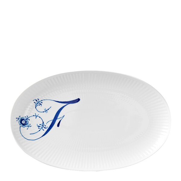 Royal Copenhagen Alfabet oval tallerken F 23 cm