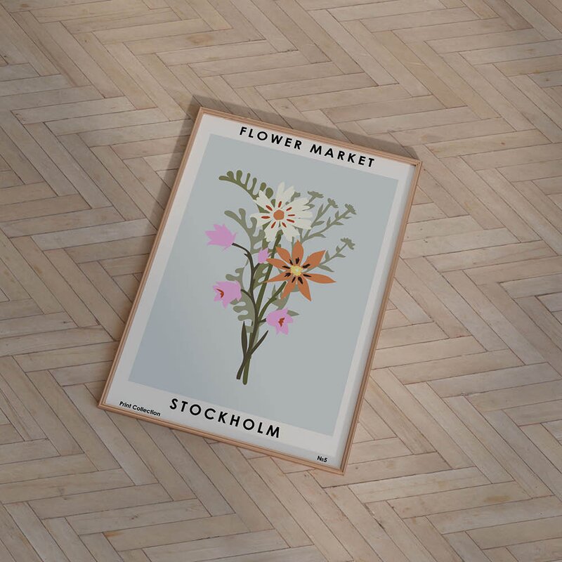 Poster & Frame NKTN poster 50x70 cm flower market stockholm