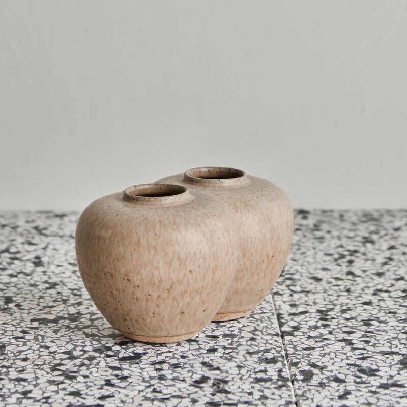 House Doctor Tino vase 9x9,5 cm 2 stk beige