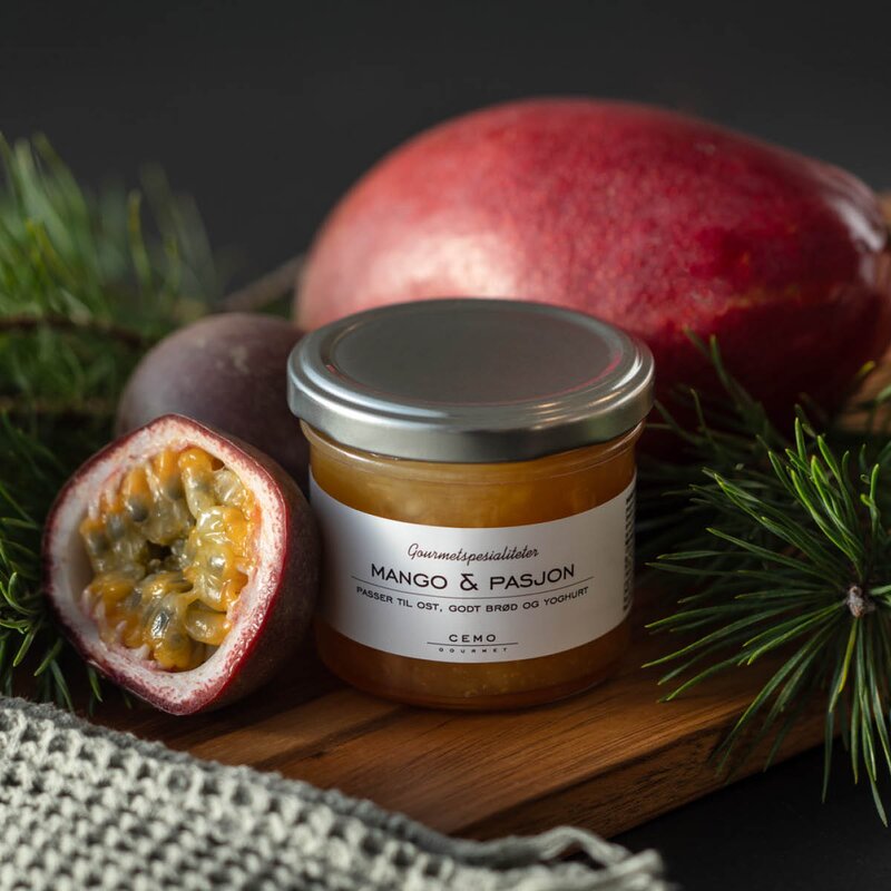 Cemo Gourmet mango- og pasjonssyltetøy 113g