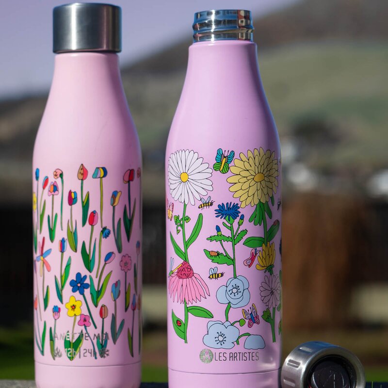 Les Artistes Rosa Sløyfe termoflaske 0,5L Anette Moi små blomster rosa