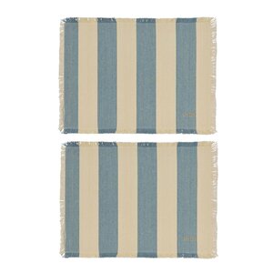 OYOY Toppu bordbrikke 48x36 cm 2 stk blue/offwhite