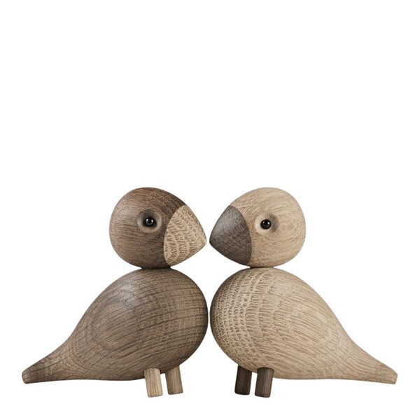 Kay Bojesen Denmark Lovebirds røkt eik/eik 9 cm 2 stk