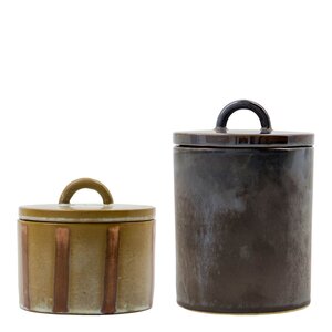 House Doctor Oppbevaringsboks Tallic 2 stk svart/sand