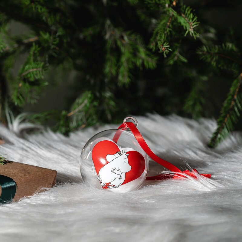 Muurla Mummi julekule 7 cm hjerte rød