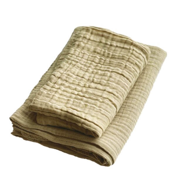 The Organic Company FINE gavepakke med badehåndkle og håndhåndkle pale honey