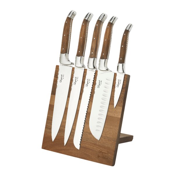 Laguiole by Haws Knivsett 5 deler m/magnetisk blokk oliventre
