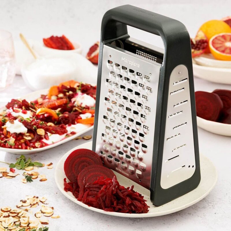Microplane Professional rivjern Box Grater PureCut 5-i-1 mørk grå