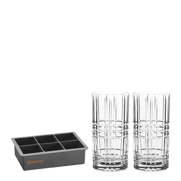 Nachtmann Square longdrinkglassett 44,5 cl 3 deler