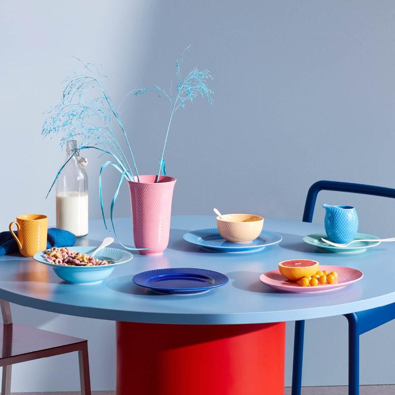 Lyngby Porcelæn Rhombe Color lunsjtallerken 23 cm mørk blå