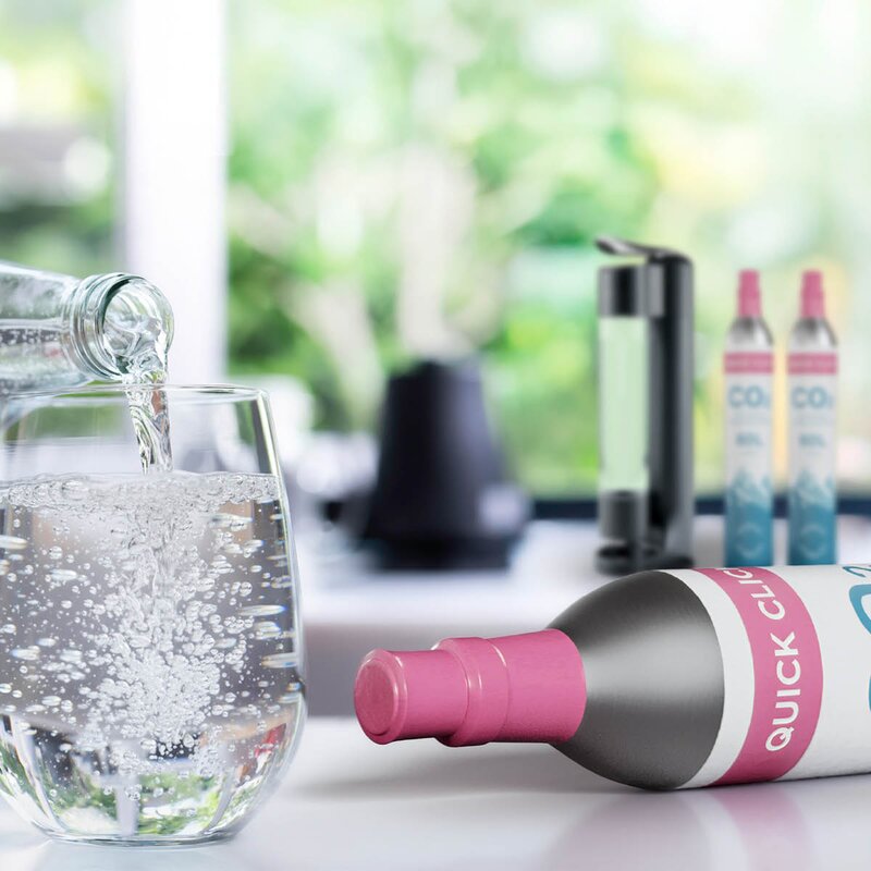Nordic Bubbles QuickClick kullsyrepatron 60L hvit/blå/rosa