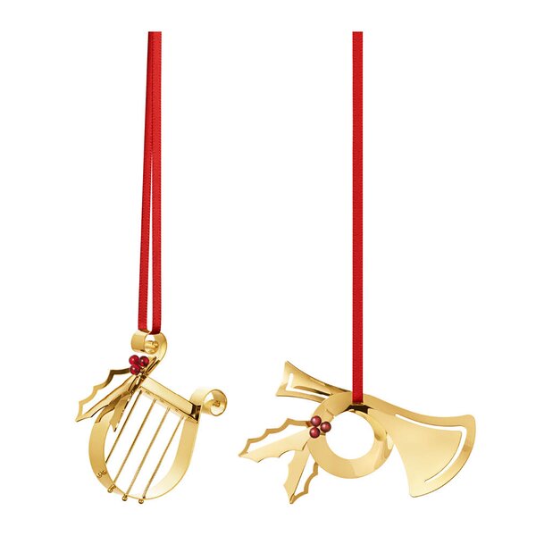 Georg Jensen 2026 juleornamentsett 17,5 cm 2 stk gull