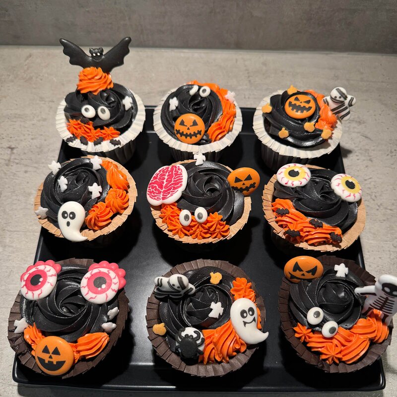 ScrapCooking Halloween spiselig kakepynt 8 stk svart/rød/hvit