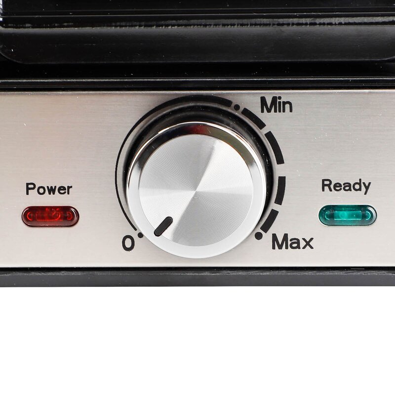 EMERIO Belgisk vaffeljern dobbel 1000W rustfritt stål