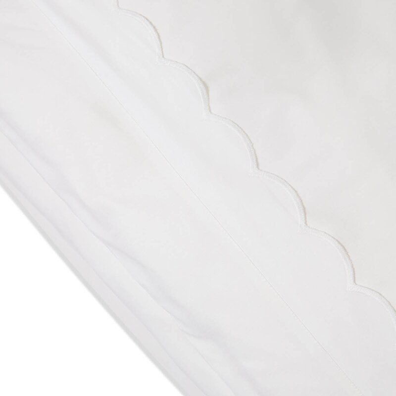 Lexington Sengesett percale bølgekant 140x220 cm hvit