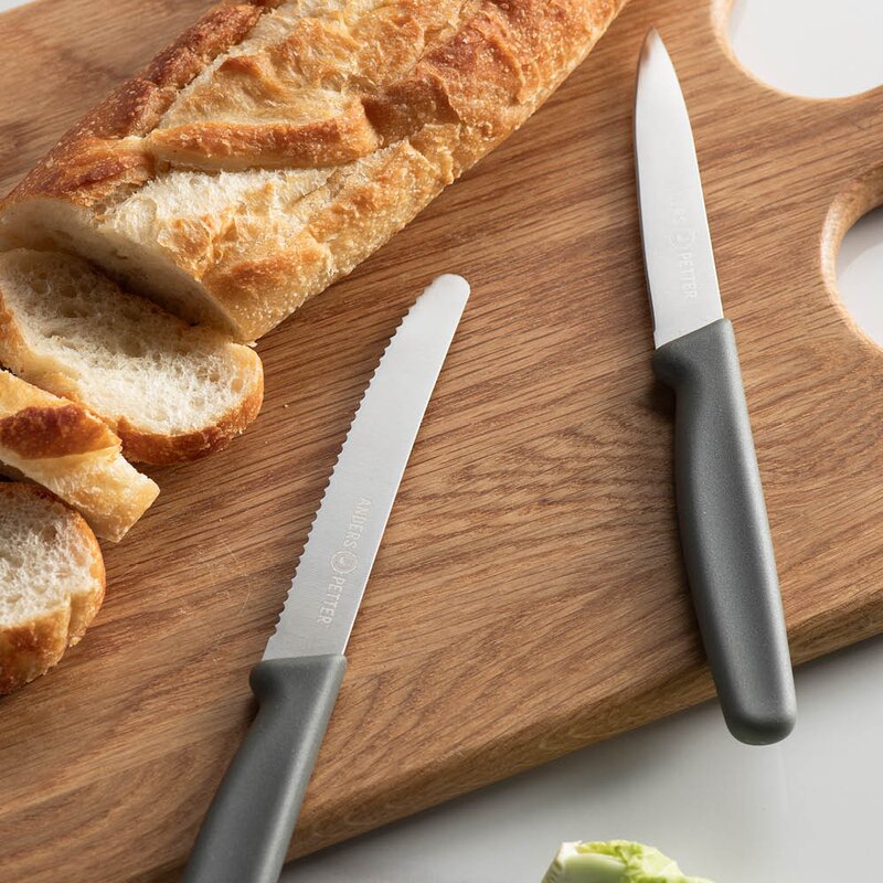 Anders Petter Steel Essentials knivsett 21 cm 2 stk grå