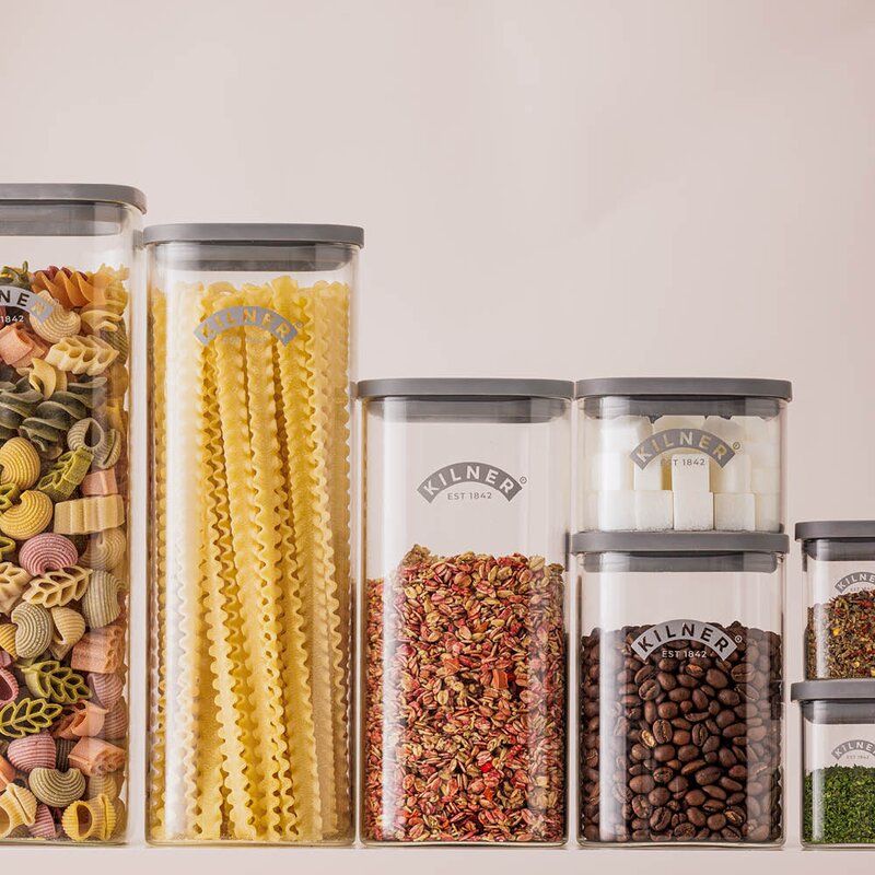 Kilner Fresh S oppbevaringskrukke 0,5L glass/grå