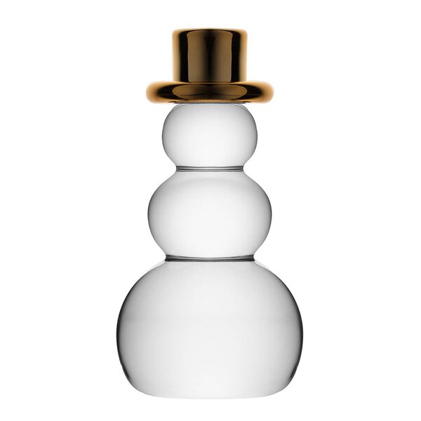 Magnor Snømann dekorasjonsfigur 9,2 cm gullhatt