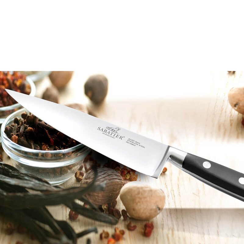 Lion Sabatier Licorne knivsett 3 deler stål/svart