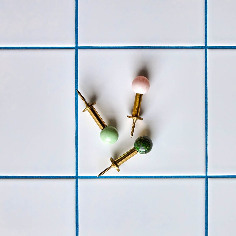 House Doctor Ball knagg 8x4 cm 4 stk messing/rosa