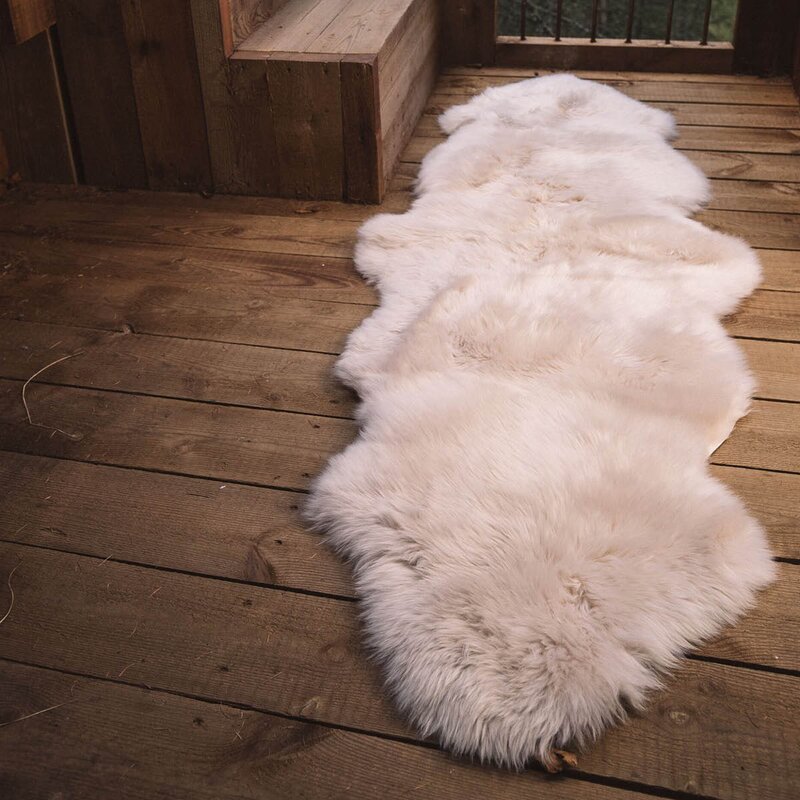 Natures Collection Saueskinn new zealand lang ull 160 cm linen