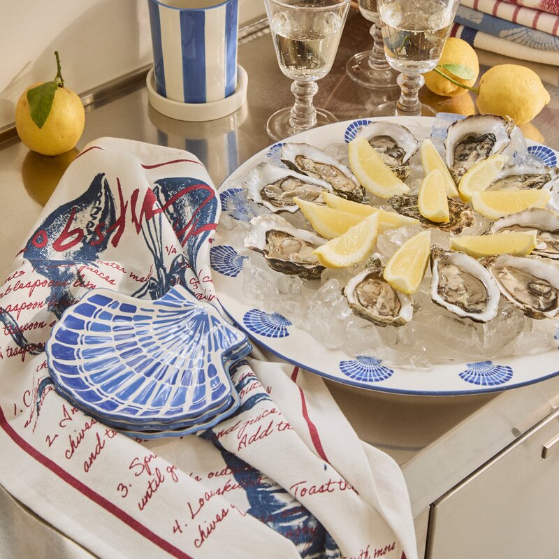 Lexington Lobster roll kjøkkenhåndkle 70x50 cm hvit/rød