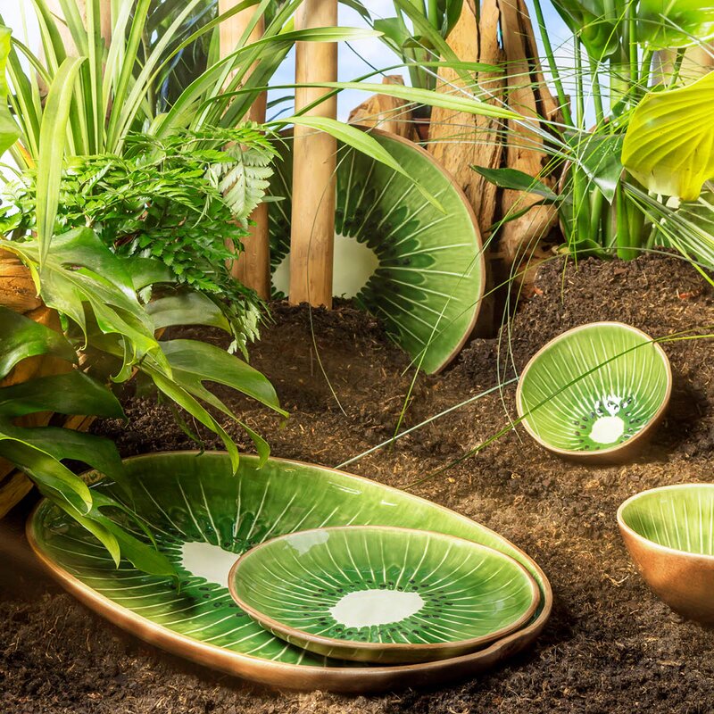 Bordallo Pinheiro Tropical Fruits serveringsfat 40,2x31,1 cm kiwi grønn