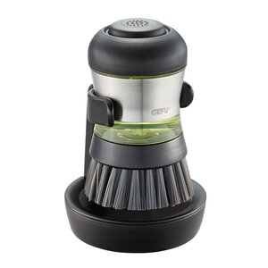 Gefu Swift oppvaskbørste med dispenser 50 ml og holder svart
