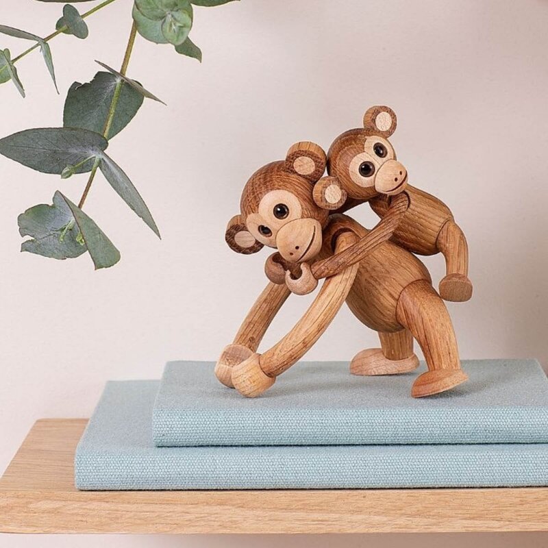 Spring Copenhagen Swing Ape trefigur 8 cm eik