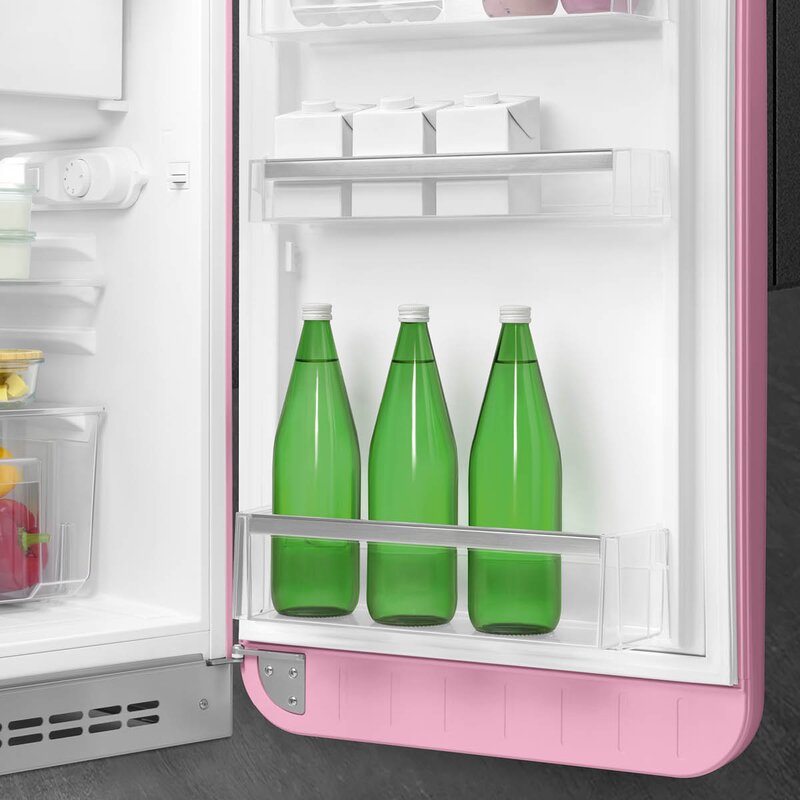 SMEG Kjøleskap med fryser FAB10 høyrehengslet rosa