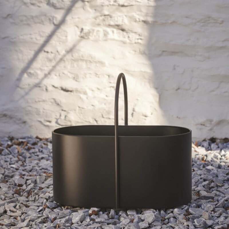 Holmen Kent vedkurv metall 50x30x46 cm svart