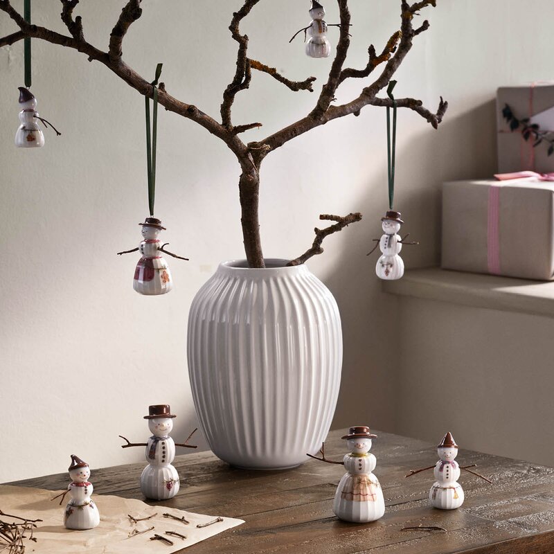 Kähler Hammershøi Christmas snøjente hengende 6,5 cm hvit m/ dekor