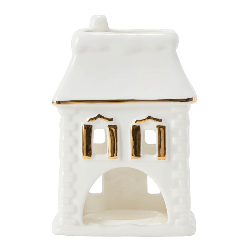 Lexington House lantern lyslykt 9x10 cm hvit/gull