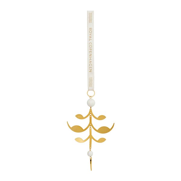 Royal Copenhagen Juleornament palmette 10 cm forgylt