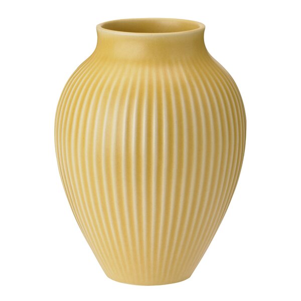 Knabstrup Keramik Ripple vase 20 cm gul