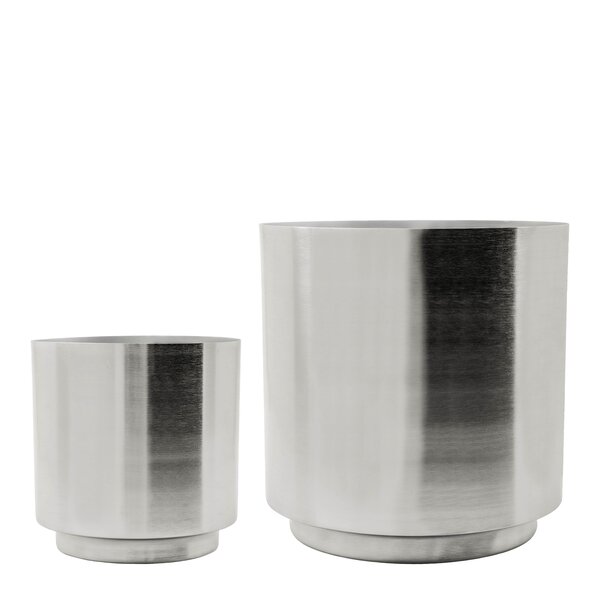 House Doctor Bailey potte 2 deler 14 cm + 20 cm sølvfinish