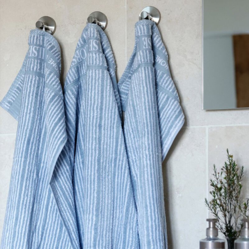 Home by Ilse Jacobsen Bath Collection gjestehåndkle 40x60 cm 2 stk powder blue stripes