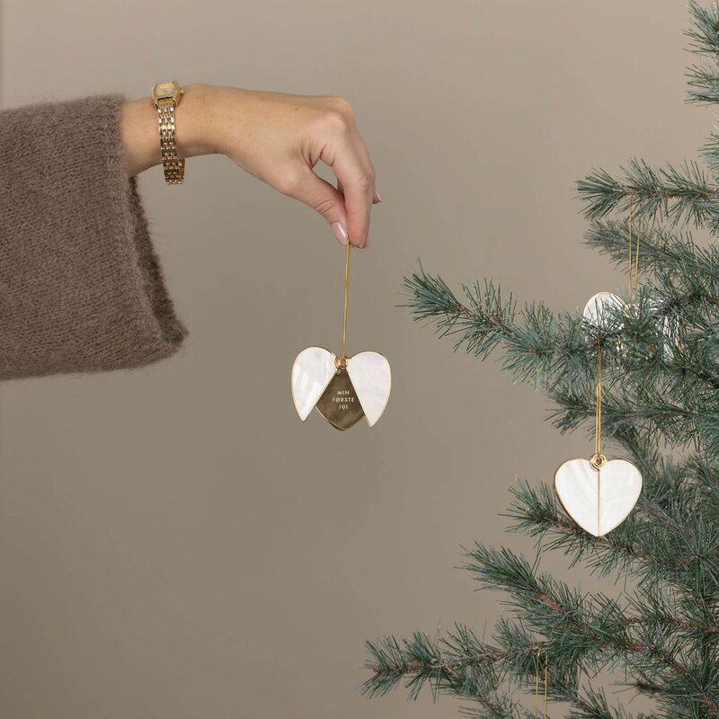 Pictureit Julepynt Min første jul perlemor og gull