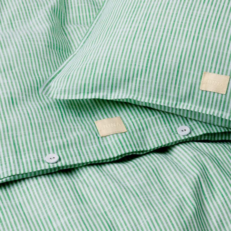 Juna Monochrome Lines sengetøy 140x220 cm grønn/hvit