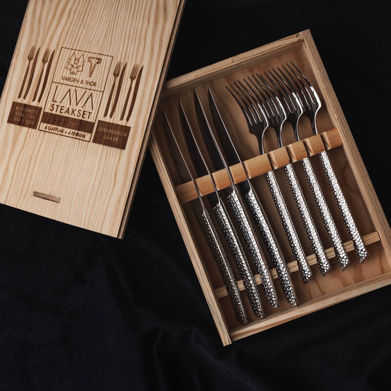 Vargen & Thor Lava bestikksett 8 deler sølv