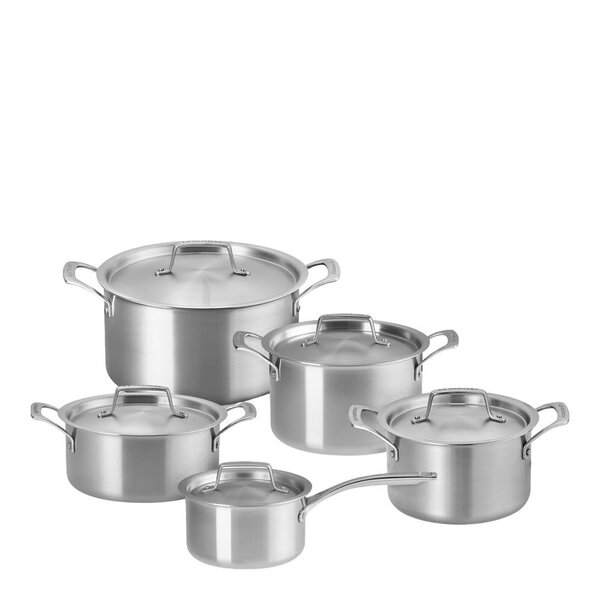 Le Creuset Essential 3-ply Stainless Steel grytesett 5 deler