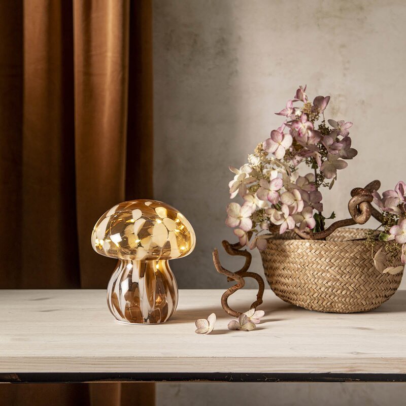 Star Trading Funghi glassdekorasjon 581-35 15 cm brun