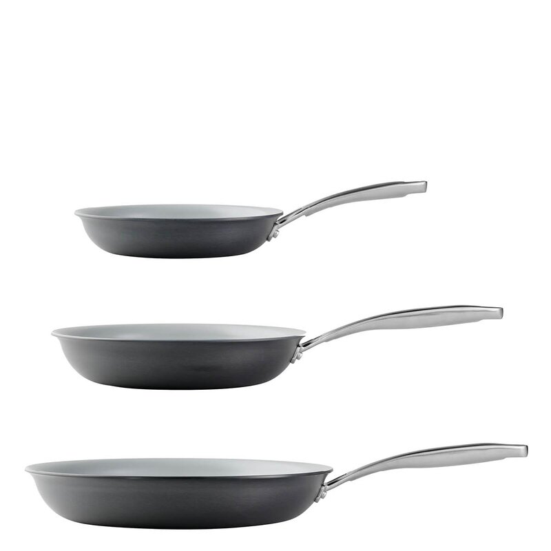 Tramontina Hard Anodized stekepannesett 3 stk 20 cm + 25 cm + 30 cm grå