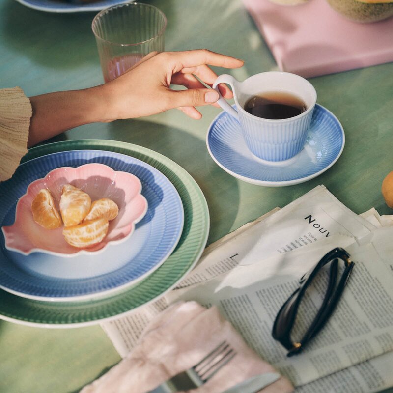 Royal Copenhagen Iris blomsterformet asjett 16 cm korall