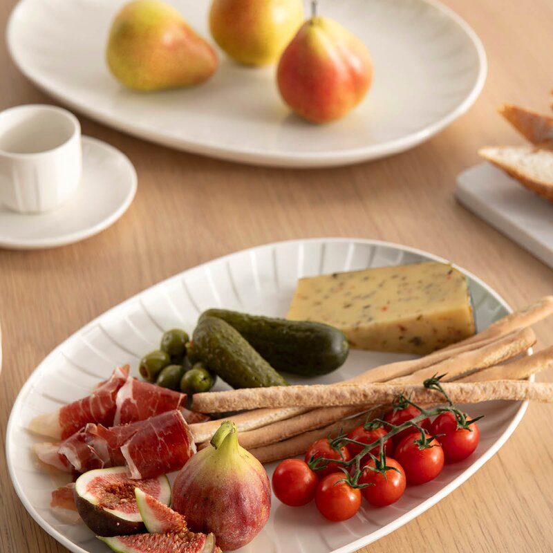 Stiernholm Senja serveringsfat oval 27x36 cm hvit