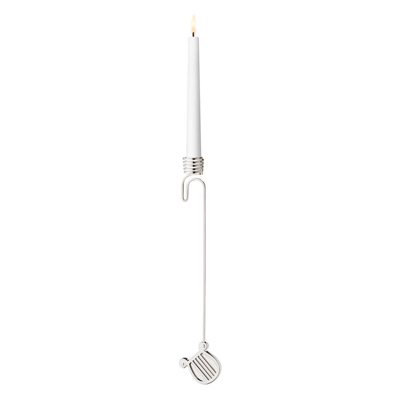 Georg Jensen 2026 lysholder til juletre harpe sølv
