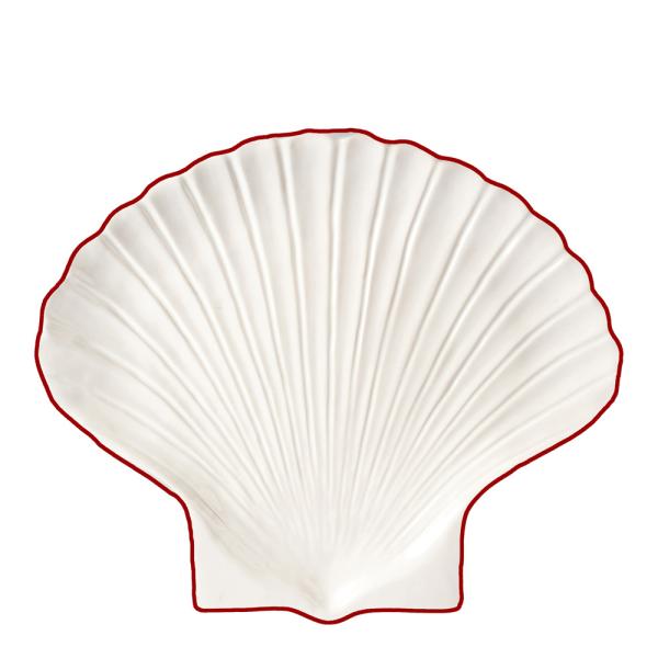 ByOn Sea collection asjett 16x13 cm shell hvit/rød