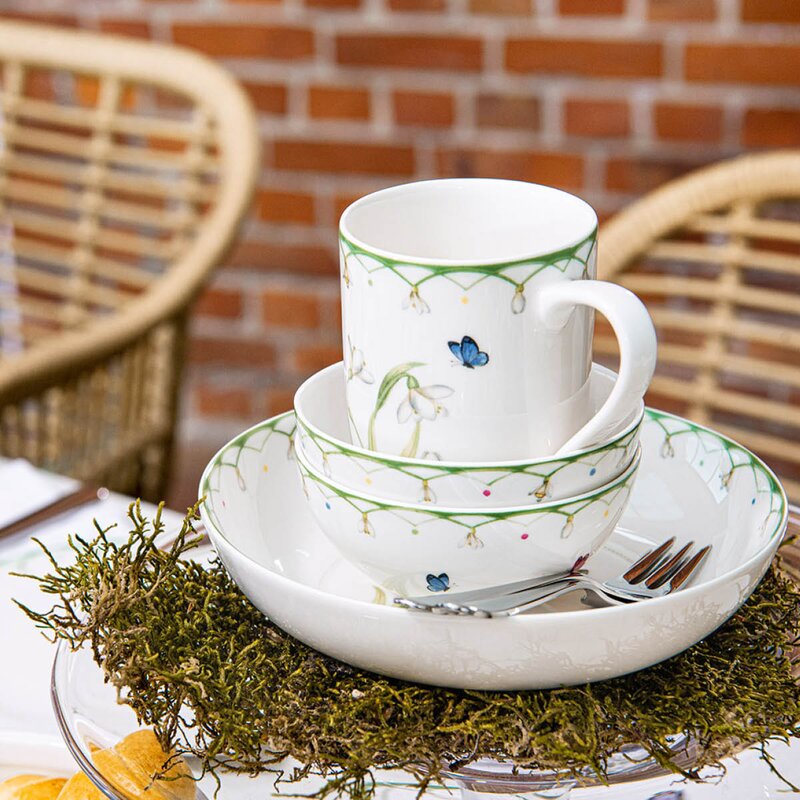 Villeroy & Boch Colourful Spring skål 19 cm hvit/grønn
