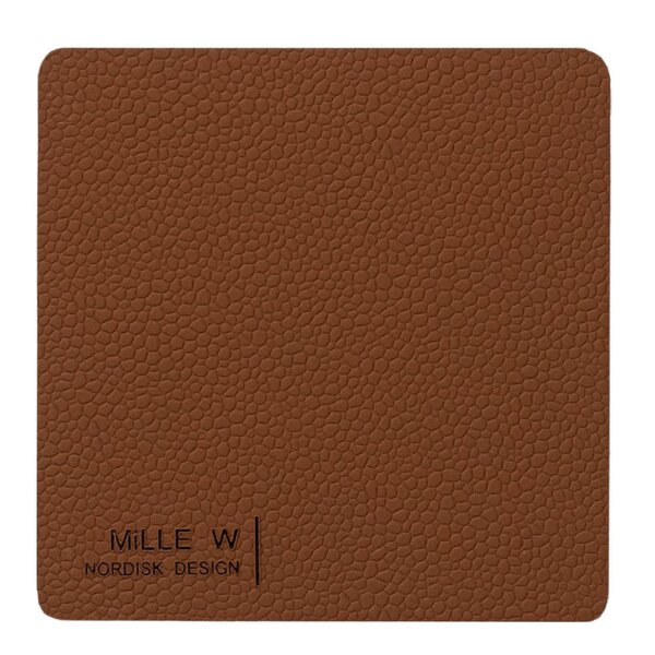 MiLLE W NORDISK DESIGN Rektanguler glassbrikke 10x10 cm brun