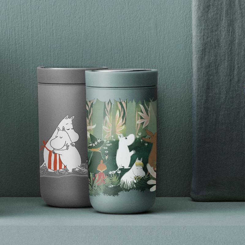 Stelton Moomin To Go Click termokopp 20 cl soft dusty green